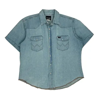 Wrangler Denim Shirt - XL Blue Cotton