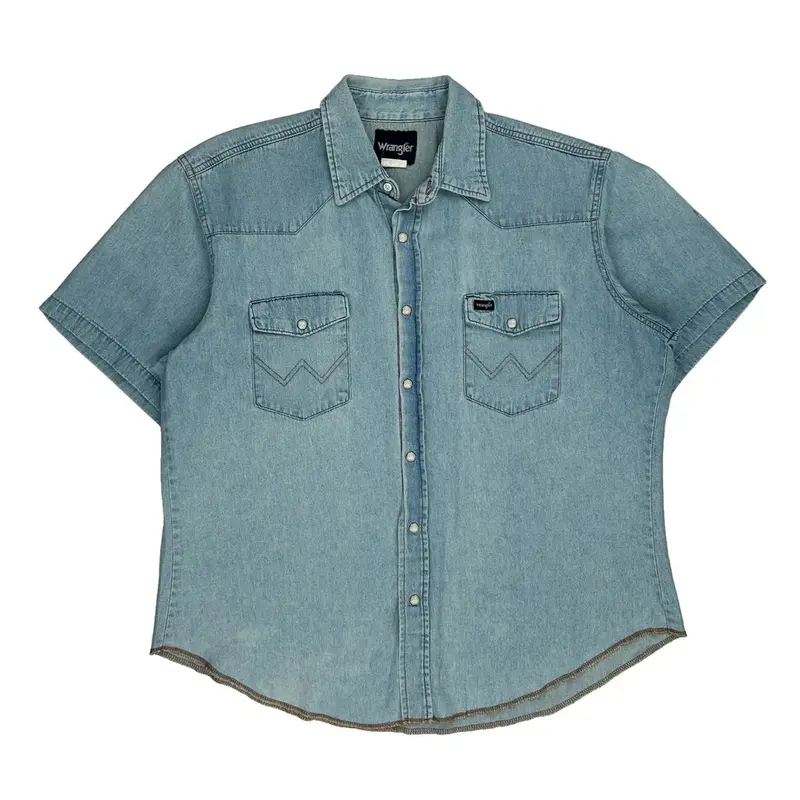 Wrangler Denim Shirt - XL Blue Cotton