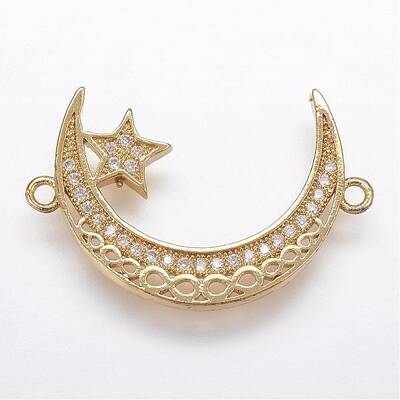 Brass Micro Pave Cubic Zirconia Links
