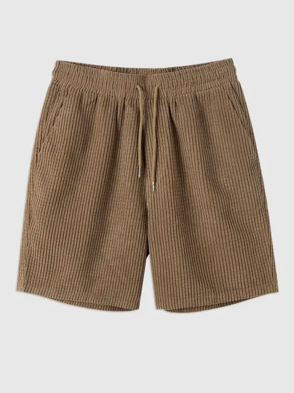 Men's Regular Fit Solid Pocket Drawstring Waist Shorts, Casual Comfy Shorts for Spring & Fall, Fashion Men's Bottoms for Dail...