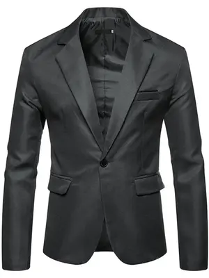 Men's Classic Solid Pocket Button Blazer, Regular Fit Business Formal Plain Long Sleeve Suit Jacket Coats for Men Of...