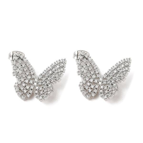 Butterfly Rack Plating Brass Stud Earrings
