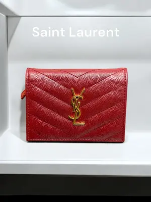 Pre-owned Saint Laurent Paris Leather Wallet SAINT LAURENT Cassandre Quilted Textured Wallet