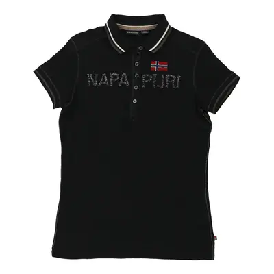Napapijri Spellout Polo Shirt - Medium Black Cotton