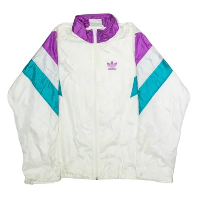 ADIDAS ORIGINALS Mens Shell Jacket White 90s Chevron S