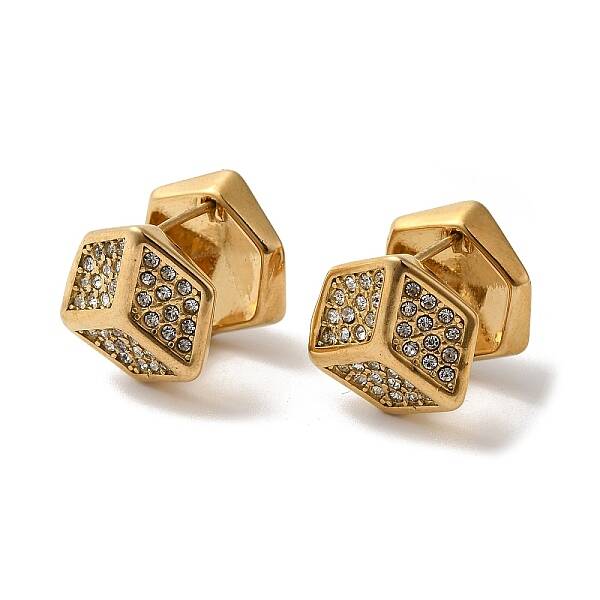 Stainless Steel with Rhinestone Hoop Earrings for Women
