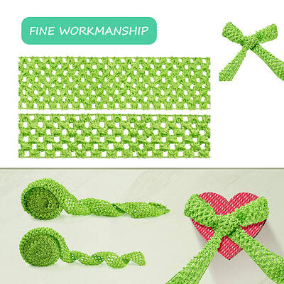 2 Rolls 2 Sizes Polyester Elastic Ribbon