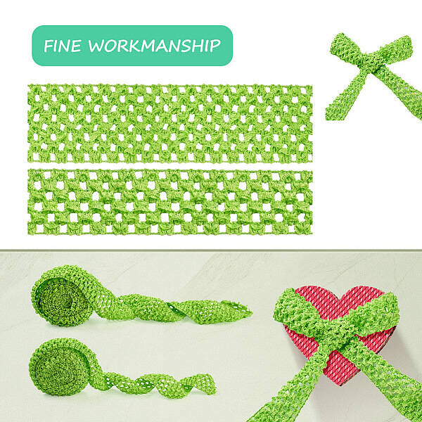 2 Rolls 2 Sizes Polyester Elastic Ribbon