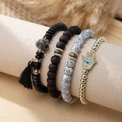 Bohemian Glass Beaded Stretch Bracelet Sets