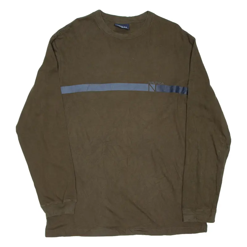 NAUTICA Mens T-Shirt Green Long Sleeve M