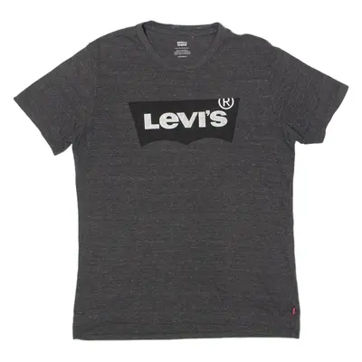 LEVI'S Mens T-Shirt Grey Crew Neck XS
