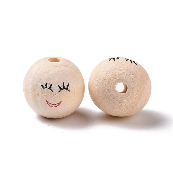 Printed Wood European Beads