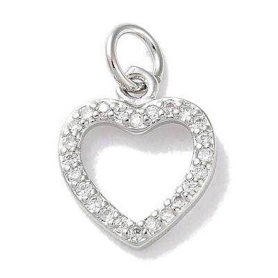 Rack Plating Brass Micro Pave Clear Cubic Zirconia Pendants