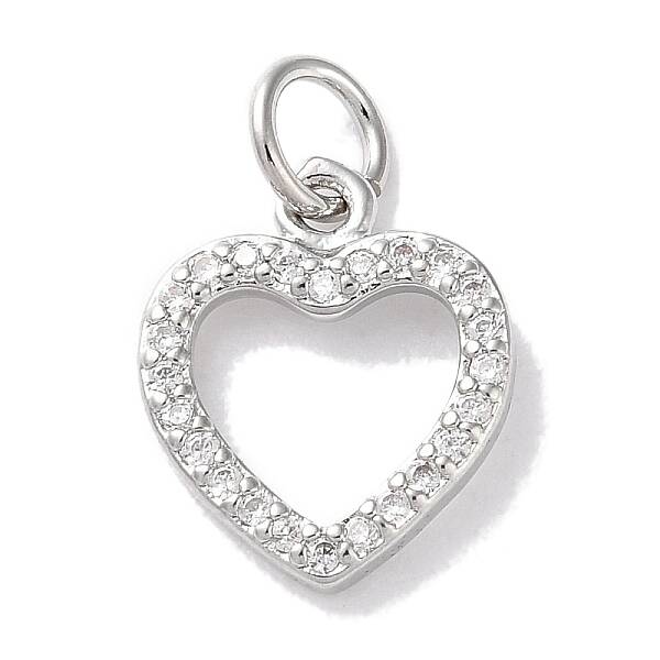 Rack Plating Brass Micro Pave Clear Cubic Zirconia Pendants