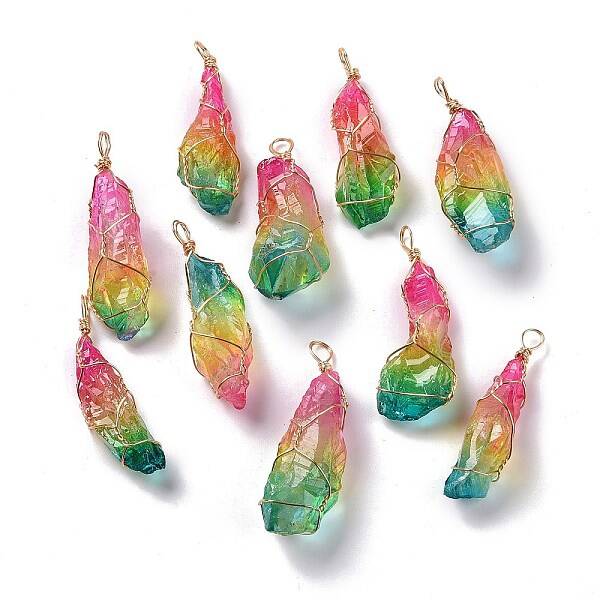 Natural Raw Quartz Crystal Pendants