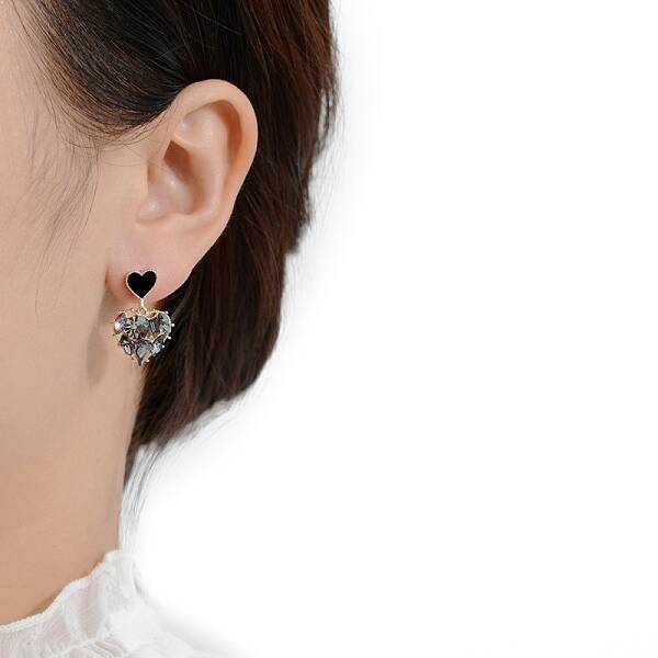 Alloy Rhinestone Dangle Earrings for Women