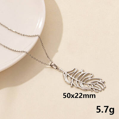Stainless Steel Leaf Pendant Necklaces