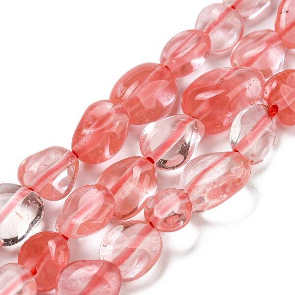 Cherry Quartz Glass Beads Strands