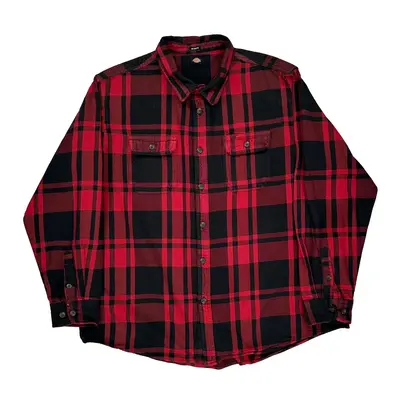 Dickies Checked Flannel Shirt - 3XL Red Cotton