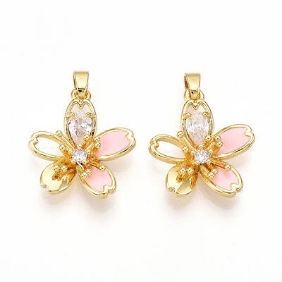 Brass Micro Pave Cubic Zirconia Pendants
