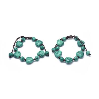 Synthetic Turquoise Braided Bead Bracelets