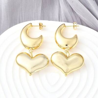 Brass Dangle Stud Earrings
