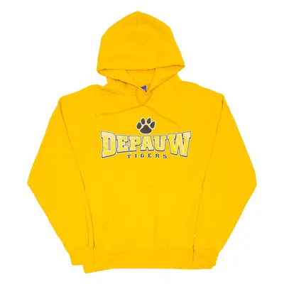 CHAMPION Depauw Tigers Mens Yellow Hoodie USA M