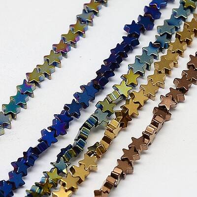 Electroplate Non-magnetic Synthetic Hematite Beads Strands