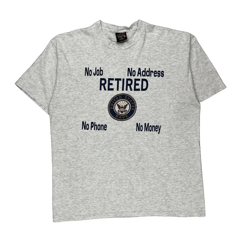 United States Navy Soffe Graphic T-Shirt - XL Grey Cotton