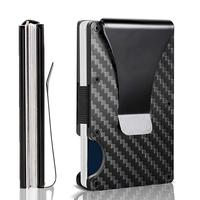 Carbon Fiber Wallet, Metal Money Clip Wallet, Minimalist Wallet for Men, Slim Aluminum Holder Pocket Cash Credit Card Holder ...