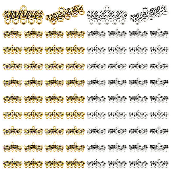 100Pcs 2 Colors Tibetan Style Alloy Links