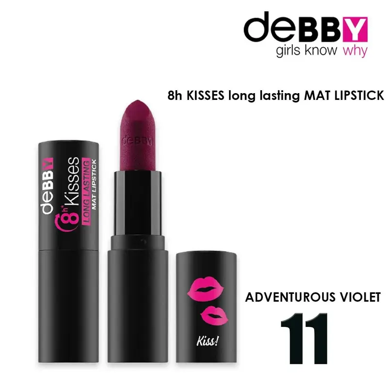 Debby Long-Lasting Matte Lipstick 8H Kisses 11 Adventurous Violet