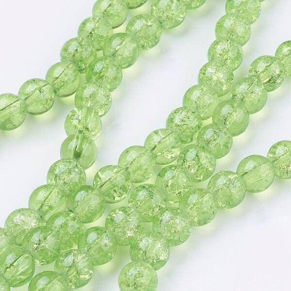 Spray Painted Crackle Glass Beads Strands