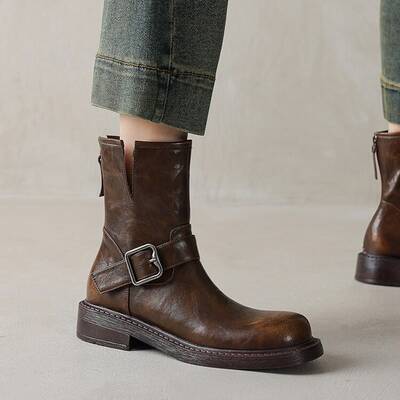 CHIKO Ashly Round Toe Block Heels Ankle Boots