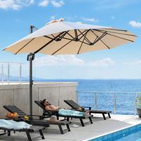 【Adjustable Tilt & Double-Sided】ONBRILL 13/10FT Cantilever Patio Umbrella with Base Included, Heavy Duty Large Outdoor Um...