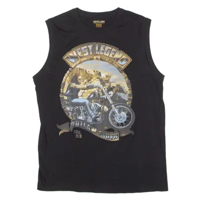ATLAS FOR MEN West Legend Outlaw Mens Biker T-Shirt Black Sleeveless USA L