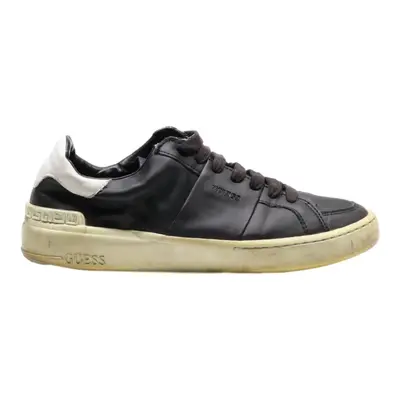 GUESS Platform Trainers Black Leather Mens UK 8