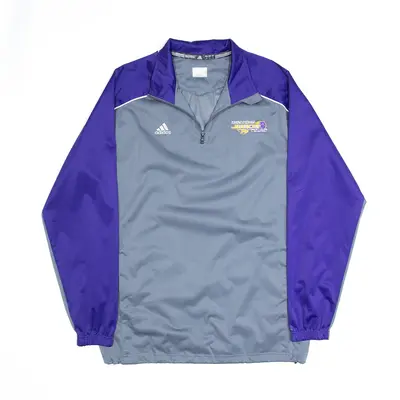 ADIDAS Sports College Basketball 1/4 Zip Grey Track Jacket Mens L