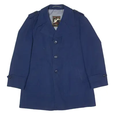 NORD WEST Mens Trench Coat Blue Canvas 90s L