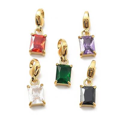 Rectangle 304 Stainless Steel Rhinestone Pendant Decoration