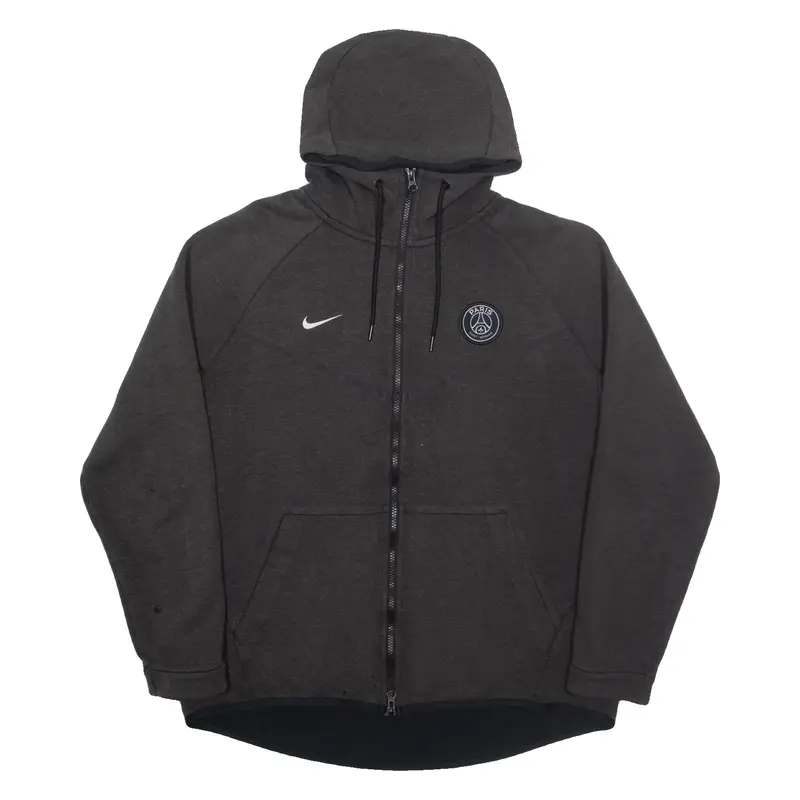 NIKE Paris Saint-Germain Football Mens Grey Hoodie Full Zip XL