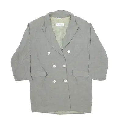 MAX MARA Pea Jacket Grey Wool Womens UK 14