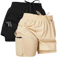 Ultra Performance Gym Shorts Women Pack of 2, Nylon Compression Workout Shorts Women with Liner