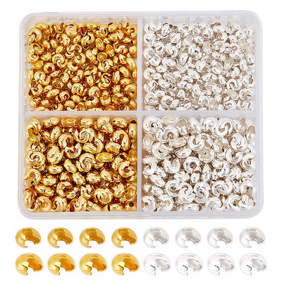arricraft 80 Pcs Brass Crimp Beads Covers