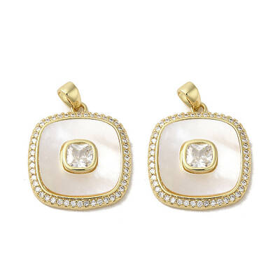 Brass Micro Pave Clear Cubic Zirconia Pendants