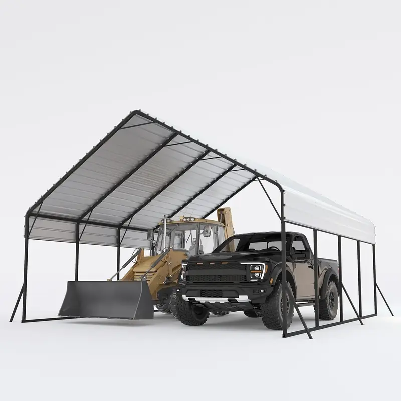 Garvee 20'x20'x13' Metal Carport Heavy Duty Steel Frame, Snow Load 14,000 lbs, 27 Gauge Sheet Metal Roof, Rust-Resistant Coat...