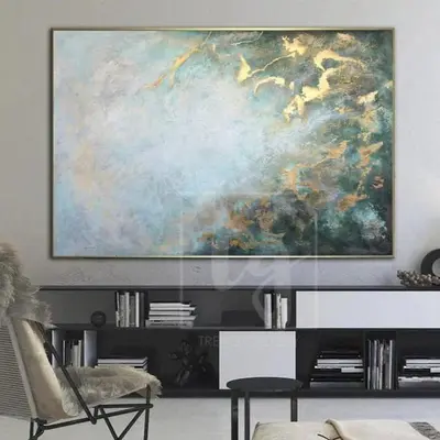 Large Unique Abstract Painting Modern Gold Leaf Painting Abstract Acrylic Paintings On Canvas | MIND OF ETERNITY