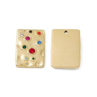 PVD Vacuum Plating 201 Stainless Steel Rhinestone Pendants