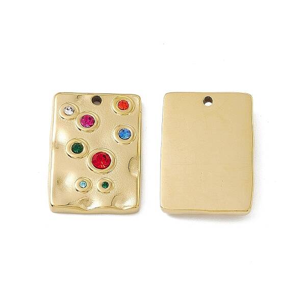 PVD Vacuum Plating 201 Stainless Steel Rhinestone Pendants