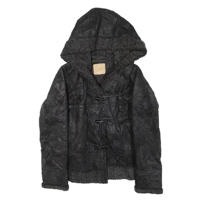 LOAF Sherpa Lined Womens Jacket Black Hooded XS